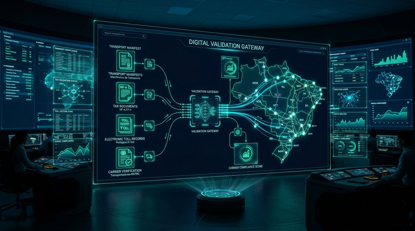 Interface de controle operacional e auditoria automatizada pré-despacho cruzando CT-e, MDF-e, CIOT e VPO no transporte rodoviário
